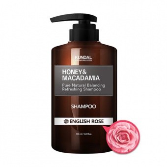 KUNDAL Szampon do włosów - angielska róża Honey&Macadamia Shampoo English Rose 500ml