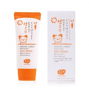 WHAMISA Marchewkowy krem ochronny dla dzieci Organic Carrot Baby & Kids Sun Cream SPF14/PA++